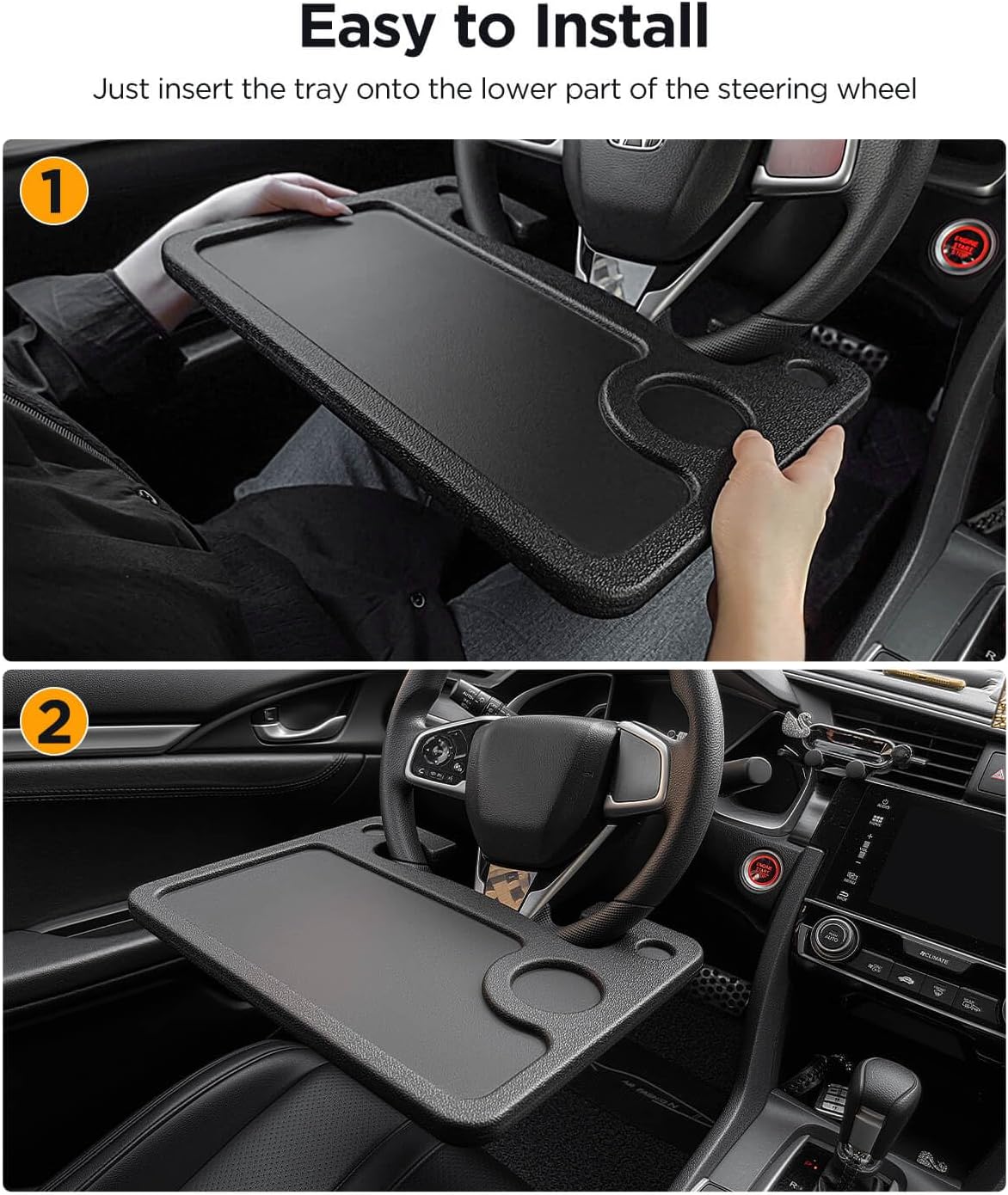 2 in 1 Automotive Car Steering Wheel Tray for Ford F150 F250 F350 2004-2025
