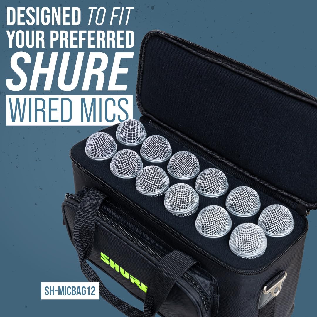Shure by Gator Padded Carrying Bag that Holds Up to 2 Wireless Mic Systems; (SH-WRLSSCARRYBAG-2)