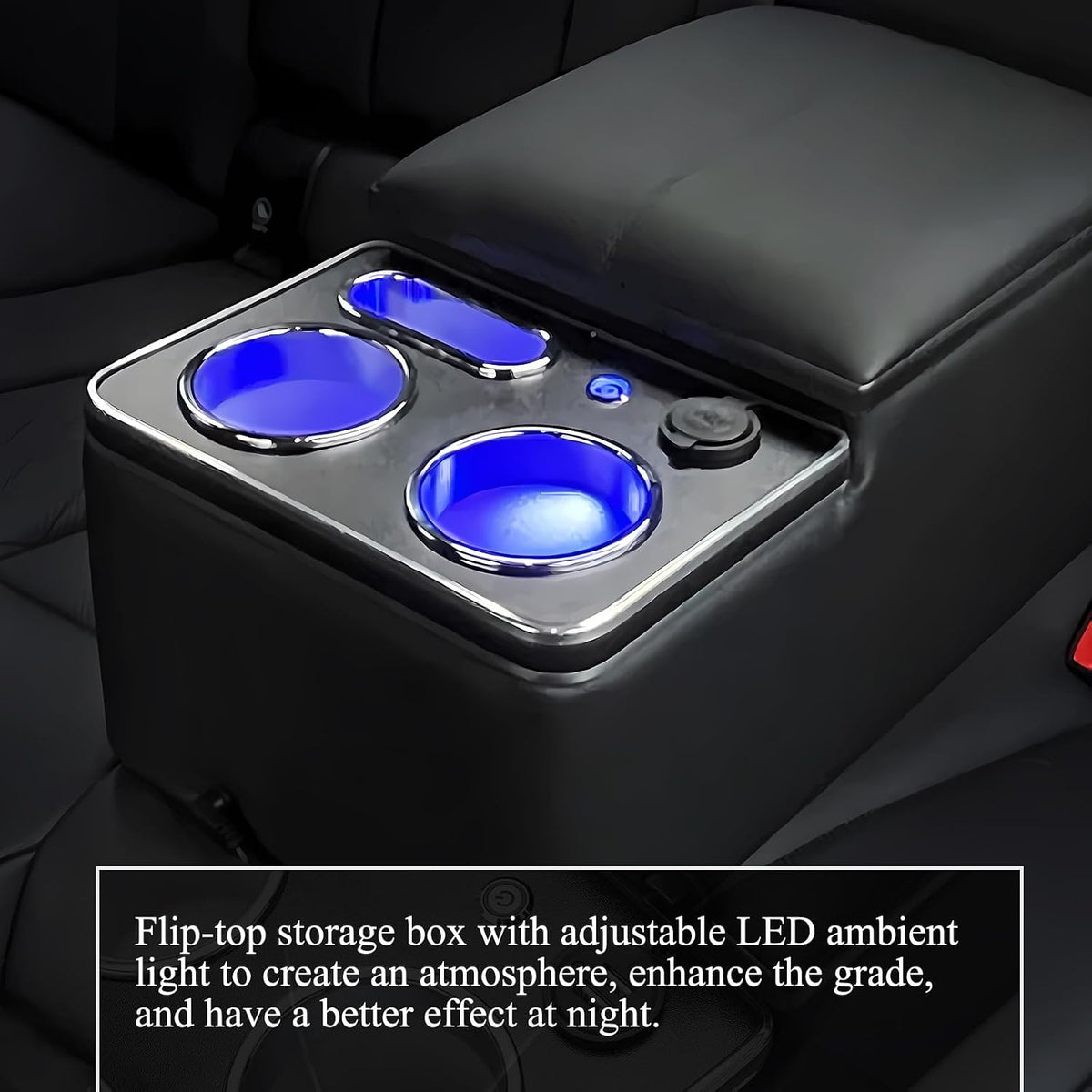 X4XZ Upgrade Center Console Organizer with Cup Holder& Phone Holder - Black