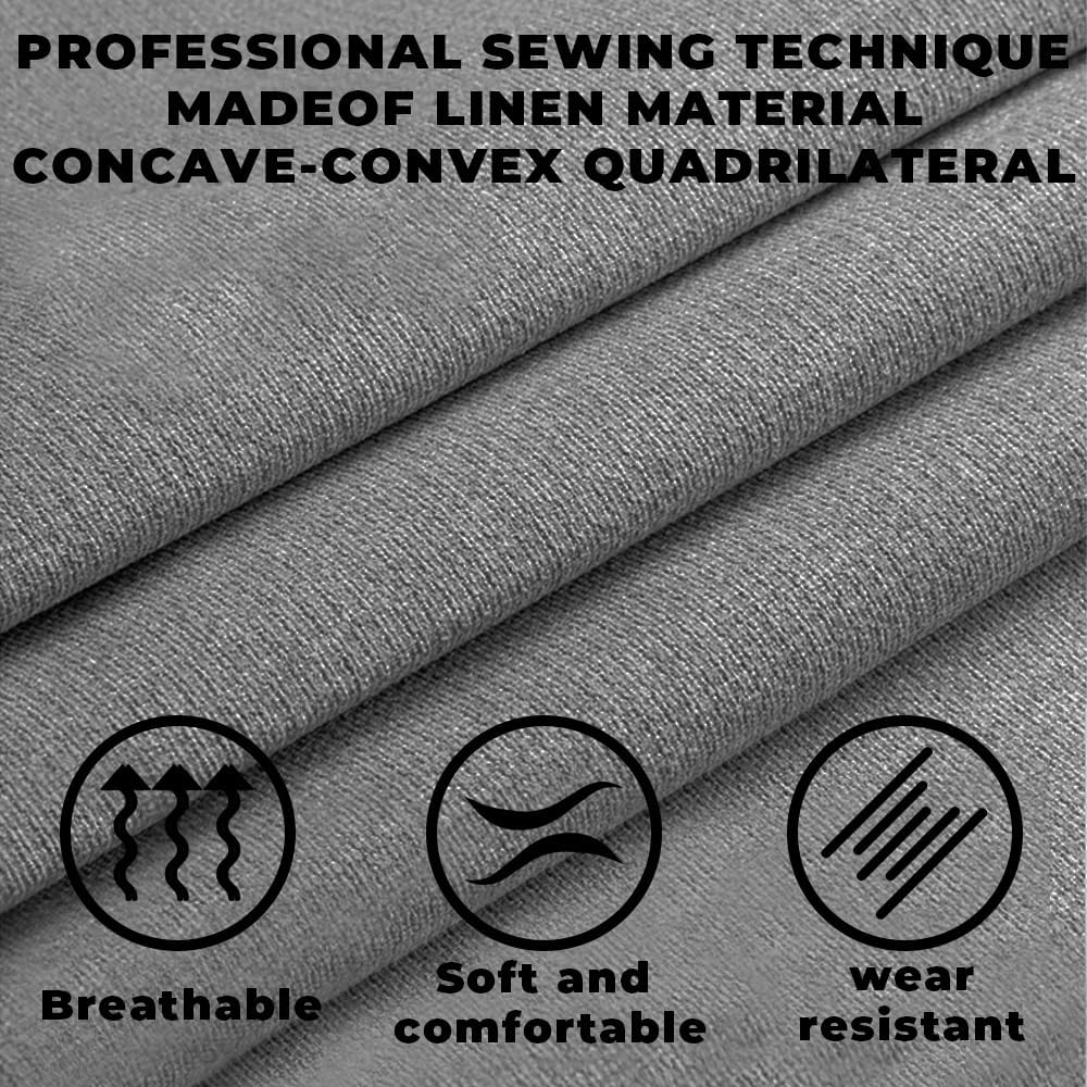 Partsable 2PCS Linen Car Seat Covers Front Seats,Breathable Cloth Fabric Car Seat Protector - Universal Cloth Seat Covers Fit for Cars, Vans, SUVs, Trucks and for All Seasons - Gray