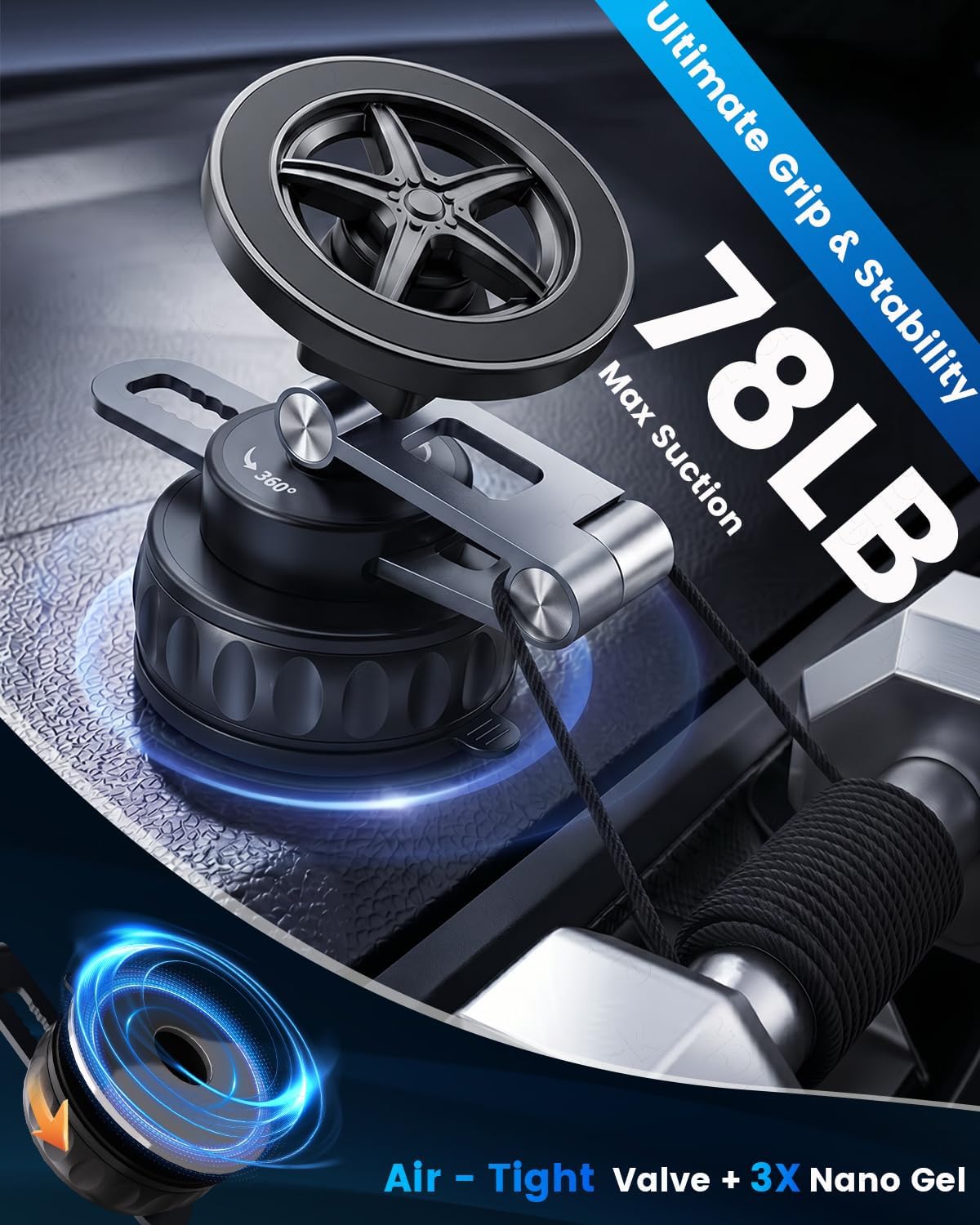 frani Magnetic Vacuum Car Phone Holder