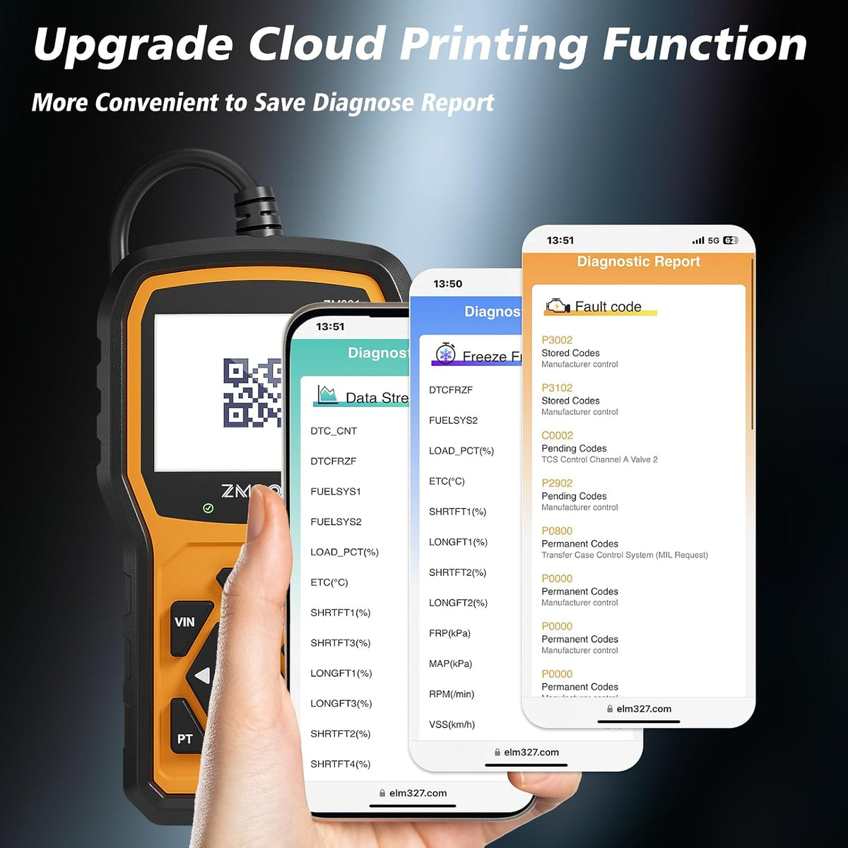 ZMOON ZM301 OBD2 Scanner Diagnostic Tool, Car Code Reader Scan Tools