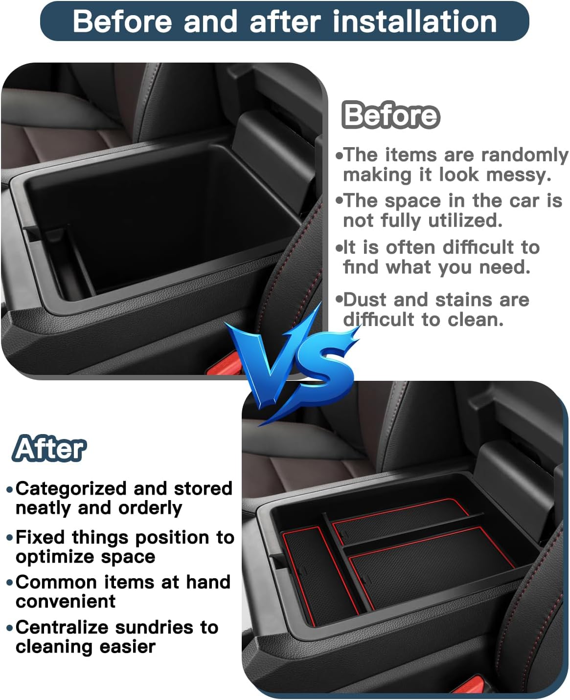 Ruiya 2026 Passport Center Console Organizer,for Honda Passport 2026 Accessories ABS Material Middle Console Glove Tray Compatible with 2026 Honda Passport RTL/TrailSport/TrailSport Elite
