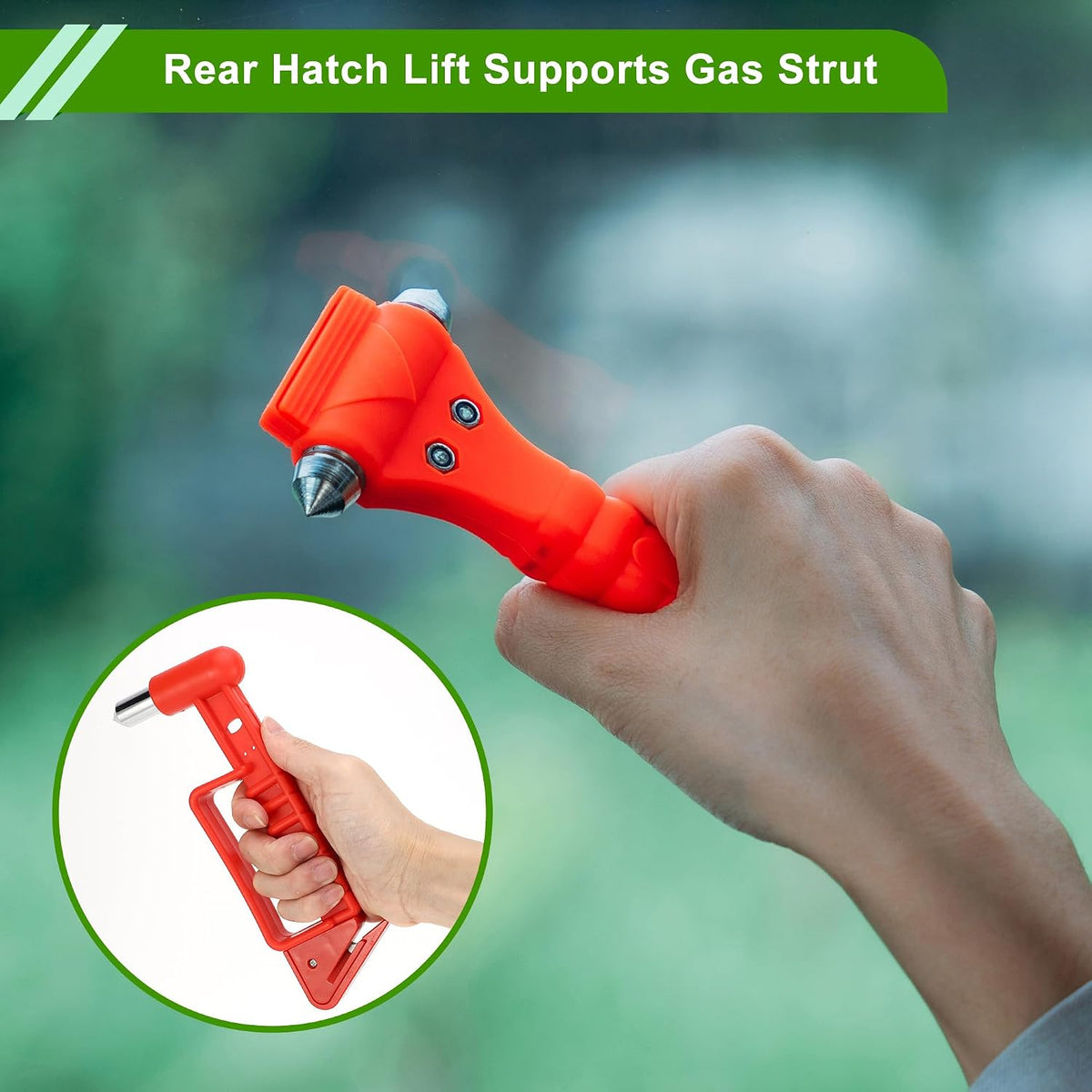 1 Pc Universal Car Safety Hammer Glass Breaker Urgent Escape Tools Black Red 40CR PP
