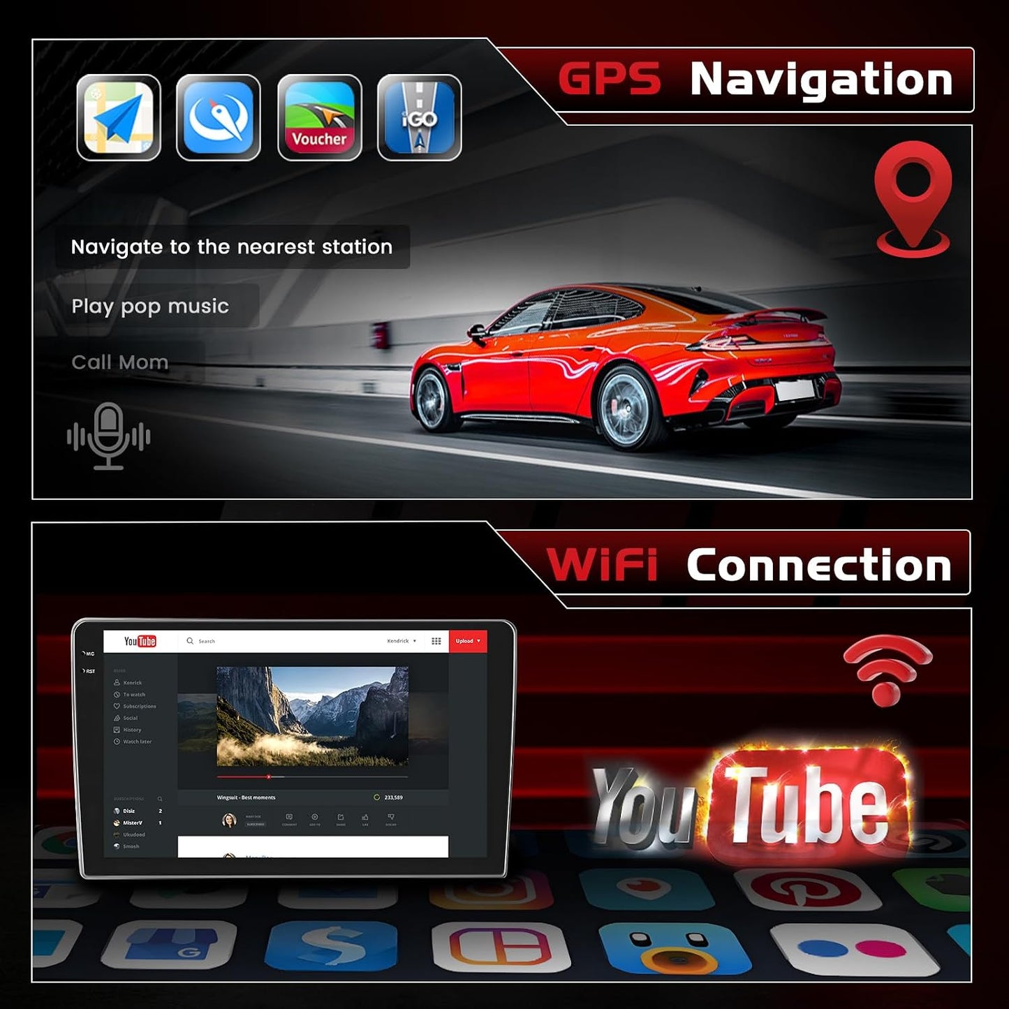 4+128GB Android 15 Car Radio for Toyota RAV4 2006-2012 Wireless Carplay Android Auto, 9" 1280 * 720P in-Cell Touch Screen Car Stereo with WiFi Bluetooth GPS FM/RDS EQ Backup Camera MIC