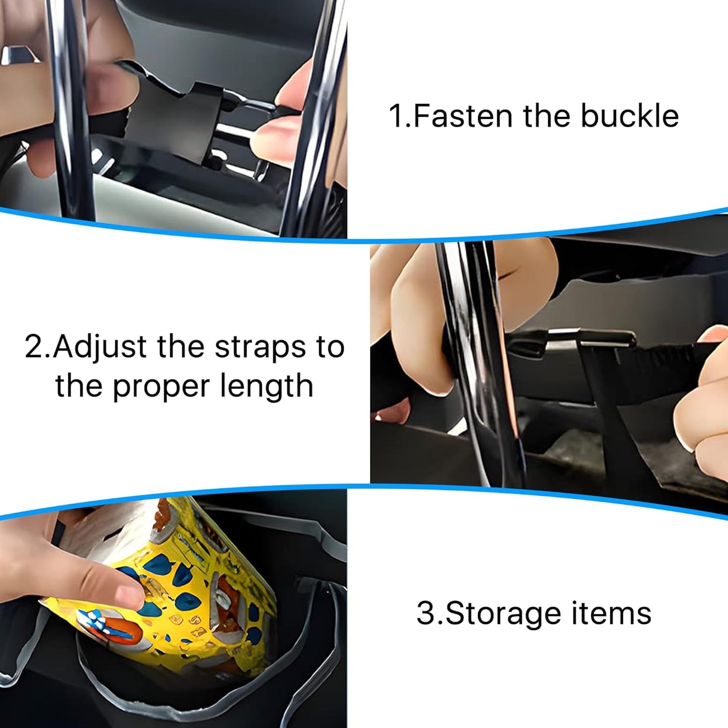Car Trunk Organizer, Waterproof Backseat Hanging Large Storage with Adjustable Straps, Collapsible Cargo Bag with 4 Pockets, Car Interior Accessories for Truck, SUV, MPV (Gray)