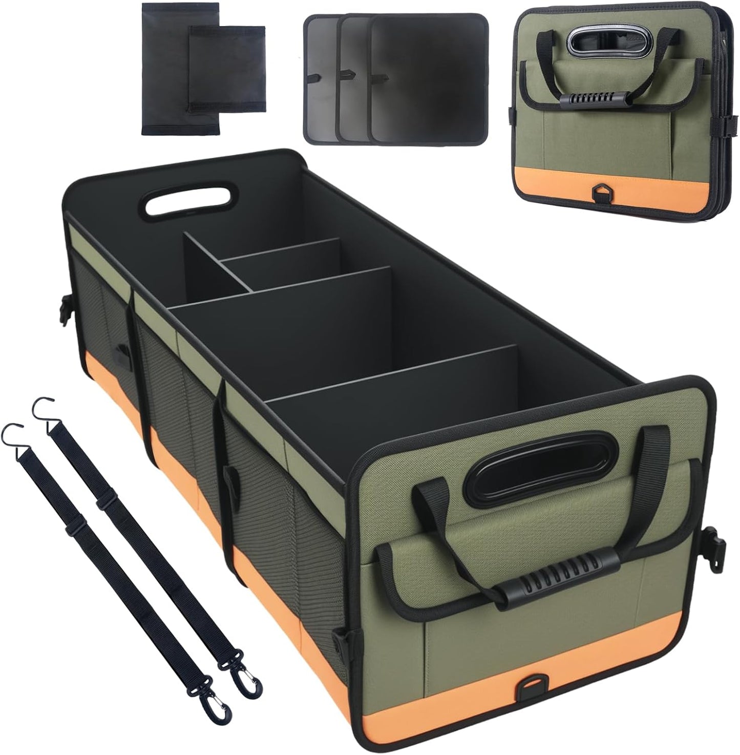 AOPHY Leopard Print Trunk Organizer - 95L Large Capacity, Non-Slip Bottom, Waterproof, Portable Car Storage for SUV, Truck, Sedan