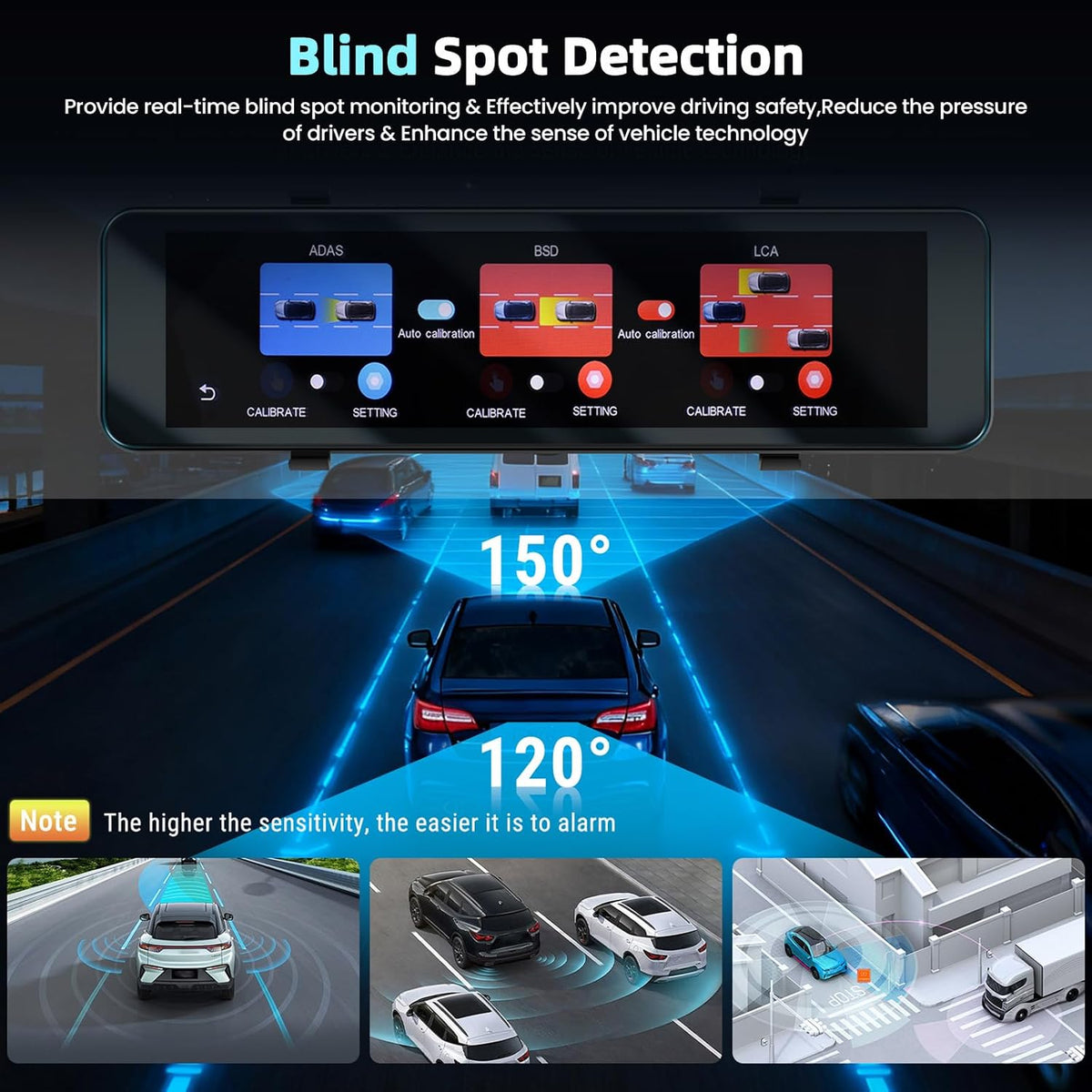 4K Mirror Dual Dash Camera for Car, 10.88" IPS Touch Screen, 4K Front 1080P Rear View with ADAS BSD LCA Wi-Fi APP Control Night Vision G-Sensor Loop Recording 24H Parking Monitor Parking Monitor
