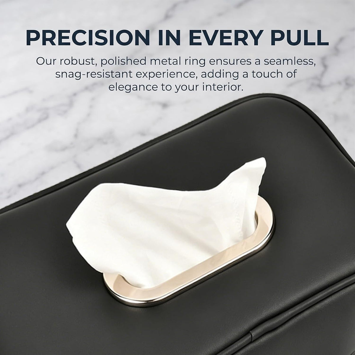 Car Tissue Holder, Large PU Leather Tissue Box Cover for Car