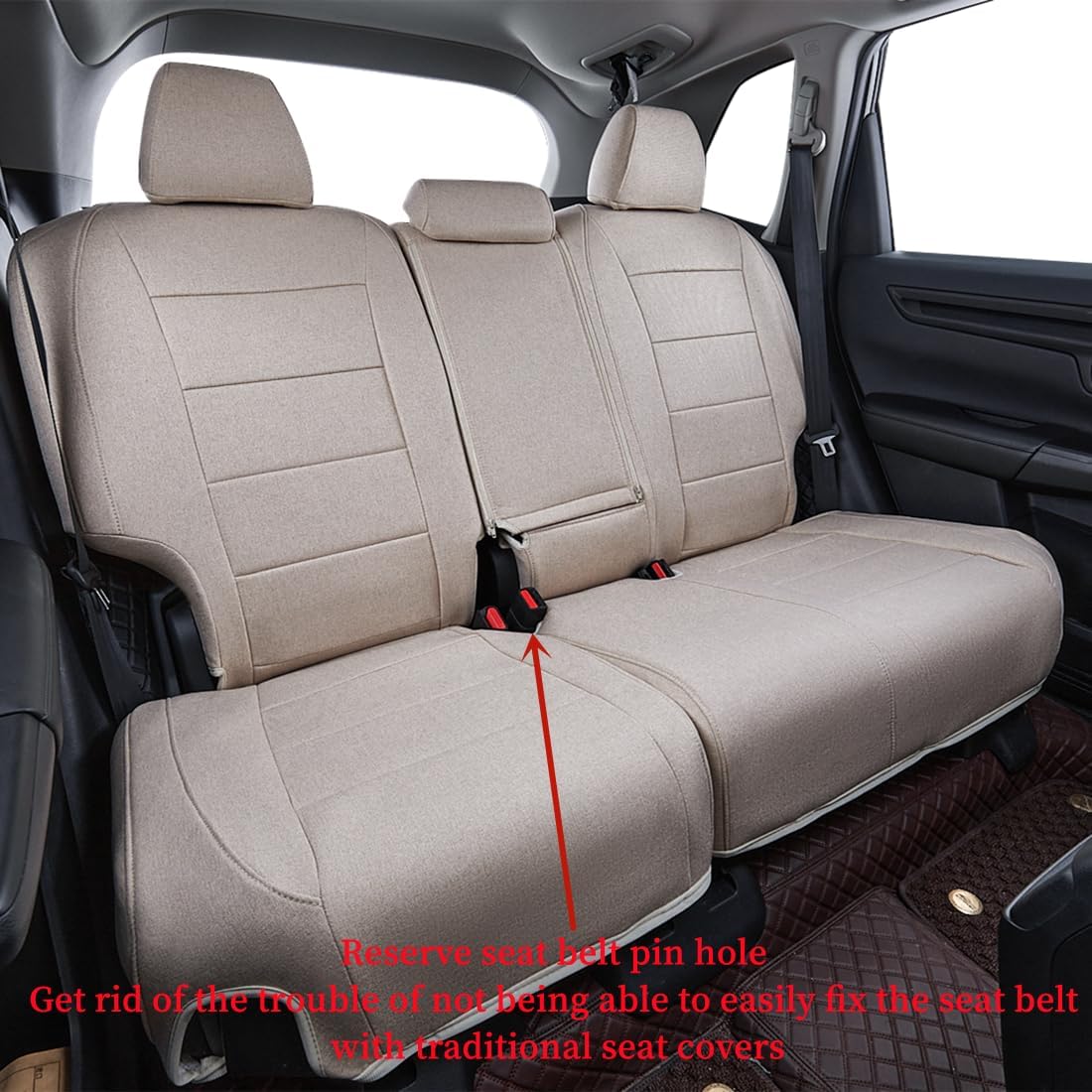 coverdream Custom Seat Covers Compatible with Select Honda CRV 2015 2016 Models (Beige,Full Set)