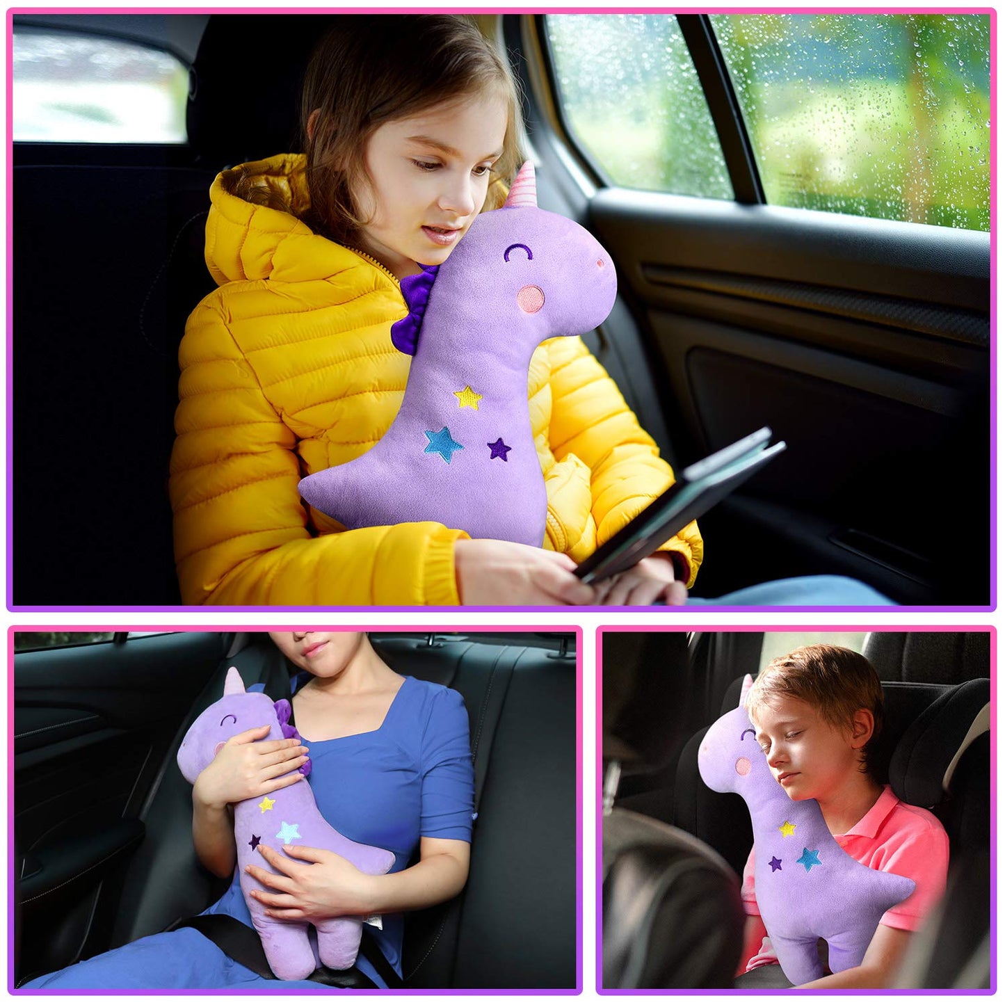 Unicorn Seat Belt Pillow Kids Unicorn Seat Belt Cover, Car Pillow for Kids | Unicorn Seat Belt Cover, Unicorn Seat Belt Pillow Kids Seatbelt Pads, Seatbelt Strap Pillows Children Travel Pillow