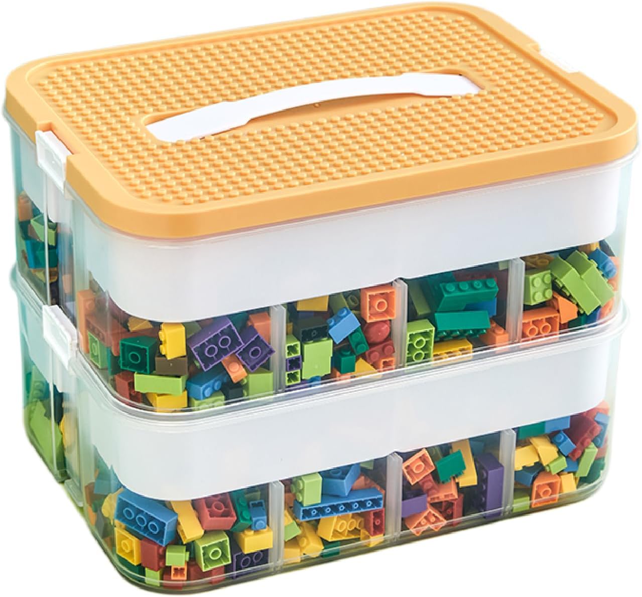 Toys Organizer Storage Case Plastic Storage Container Box for Lego Stackable Building Block Playroom Organization Bin for Lego, Board Games, Craft Supplies