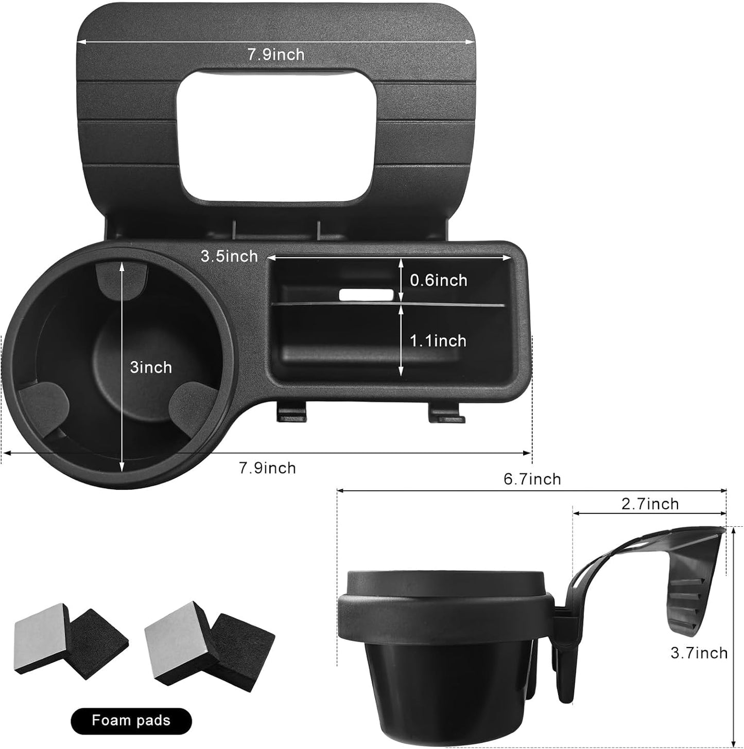 Car Window Multifunctional Storage Organizer, Auto Door Side Hanging Organizer w/Cup Holder & Hooks, Vehicle Window Mount Storage Rack w/Foam Pads for Cell Phone Key Bottle