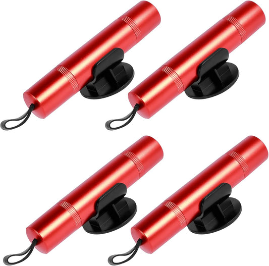 4 Pack Car Window Breaker Tool and Seatbelt Cutter Seat Belt Cutter and Glass Breaker Car Emergency Hammer Escape Tool Portable Safety Hammer for New Cars Land Underwater(gules)