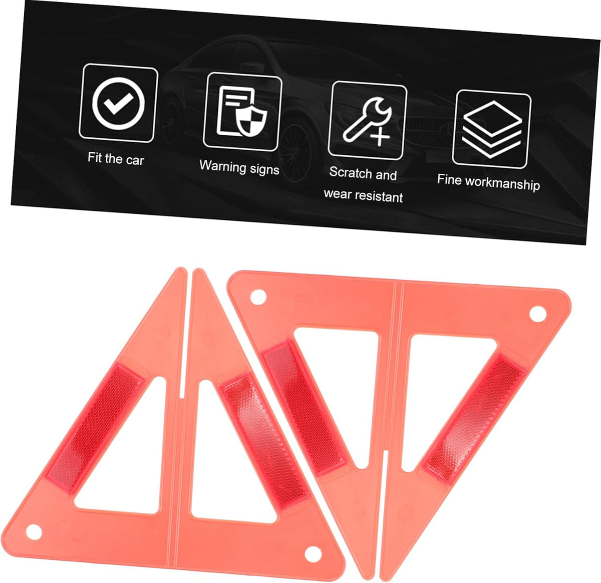 Reflective Triangle Warning Sign Plastic Road Safety for Trucks