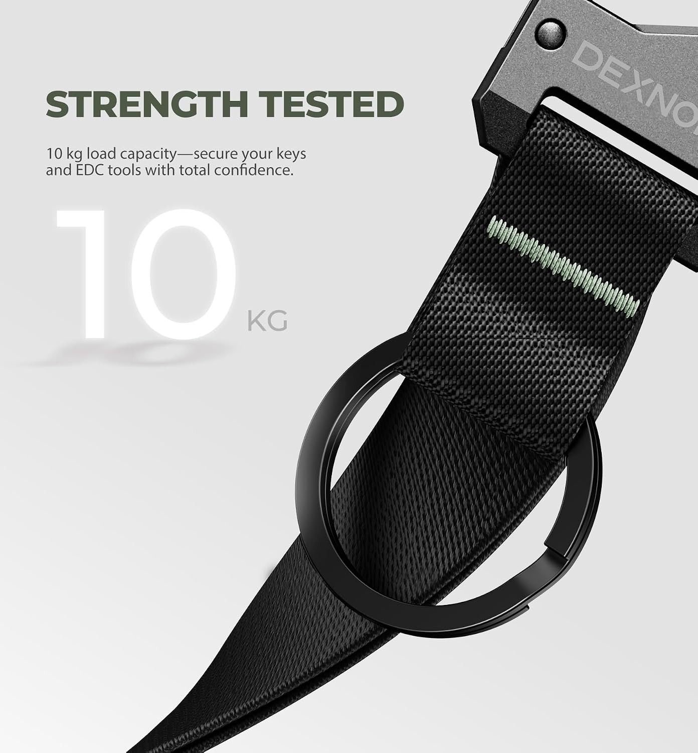 Dexnor Heavy Duty Carabiner Lanyard Keychain Strap for Keys and Everyday Carry Items, Bottle Opener Carabiner Clip Key Chain Keyring with Wrist Lanyard for Car Key Fob Organizer