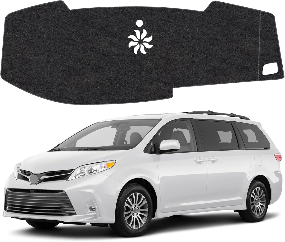 Dash Cover Mat Compatible with Toyota Sienna 2015-2020 Non-Slip Dashboard Cover Mat Sunshade UV Rays Protector Interior Accessories