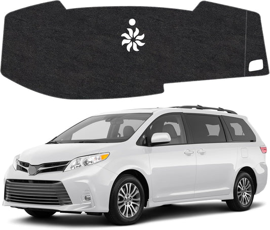 Dash Cover Mat Compatible with Toyota Sienna 2015-2020 Non-Slip Dashboard Cover Mat Sunshade UV Rays Protector Interior Accessories