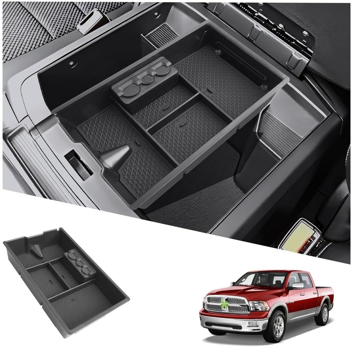 Ruiya 2021-2024 Mach E Center Console Organizer for Mustang Mach‑E accessories ABS Armrest Console Organizer Compatible with 2021 2022 2023 2024 Mustang Mach E All Trims (Select, Premium, GT, Rally)