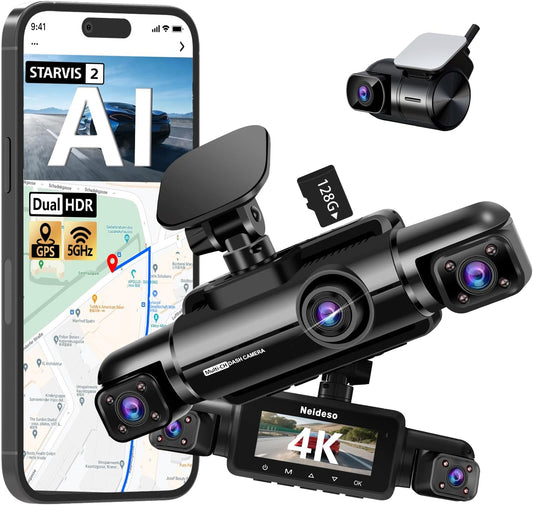 Neideso 4K Dash Cam Front and Rear, STARVIS 2 Sensor Dash Camera for Cars