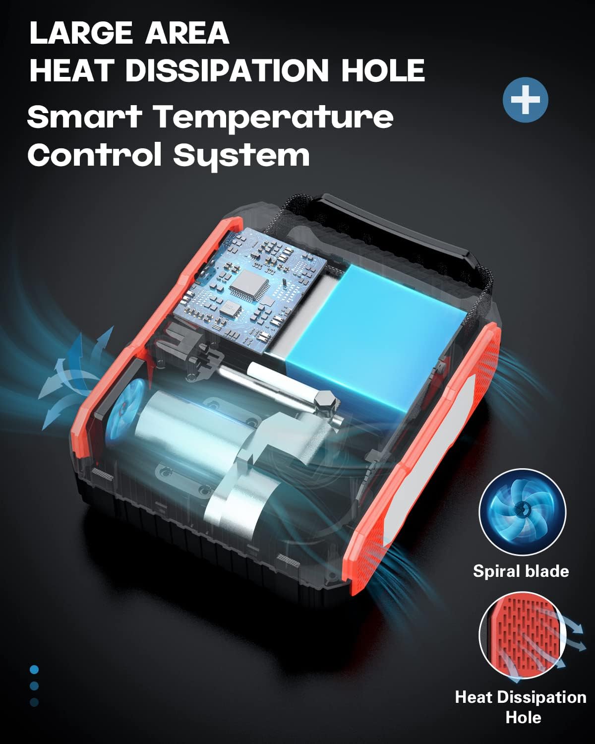 Car Jump Starter with Air Compressor, 9000A Peak 26800mah (Up to All Gas or 12.0L Diesel Engine, 50 Times) Portable160PSI Jump Starter 12V Auto Battery Jump Pack Quick Charge