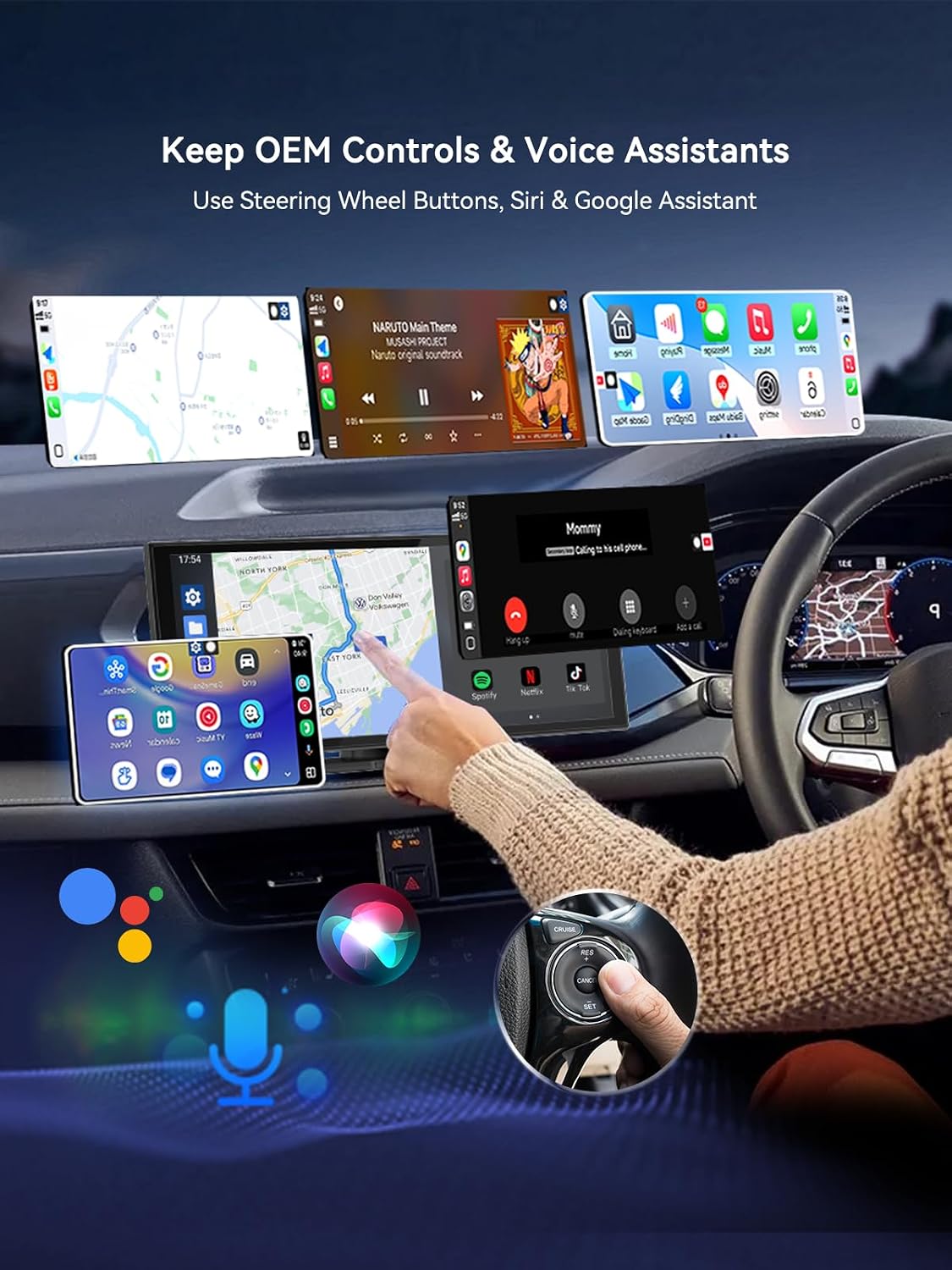2026 Wireless CarPlay & Android Auto Adapter – 2-in-1 Plug & Play Dongle, Converts Wired to Wireless, Auto Reconnect, Low Latency, for iOS 10+ & Android 11+ with Factory Wired CarPlay