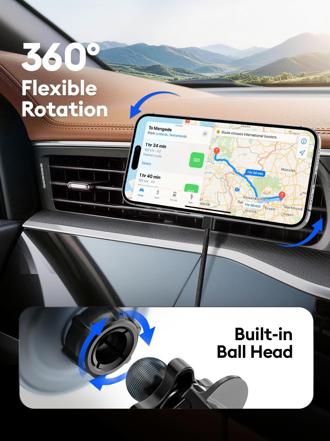 OHLPRO 25W MagSafe Car Charger Mount, Magnetic Wireless Car Charging Holder