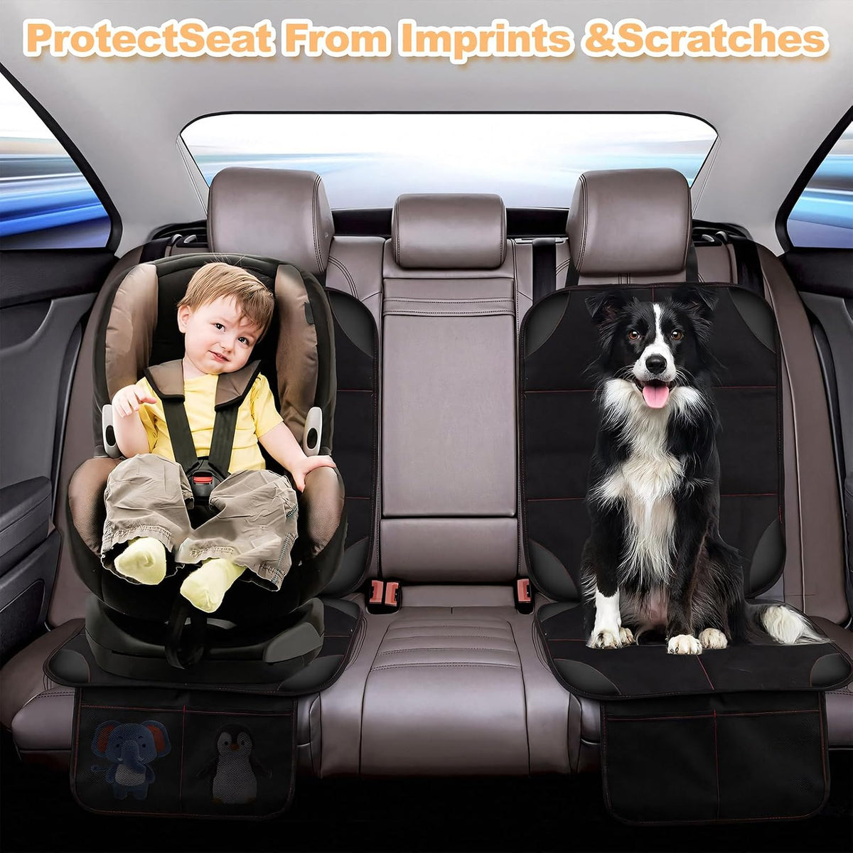 SMART ELF Car Seat Protector, Thickest Padding and Non-Slip Backing 1Pack