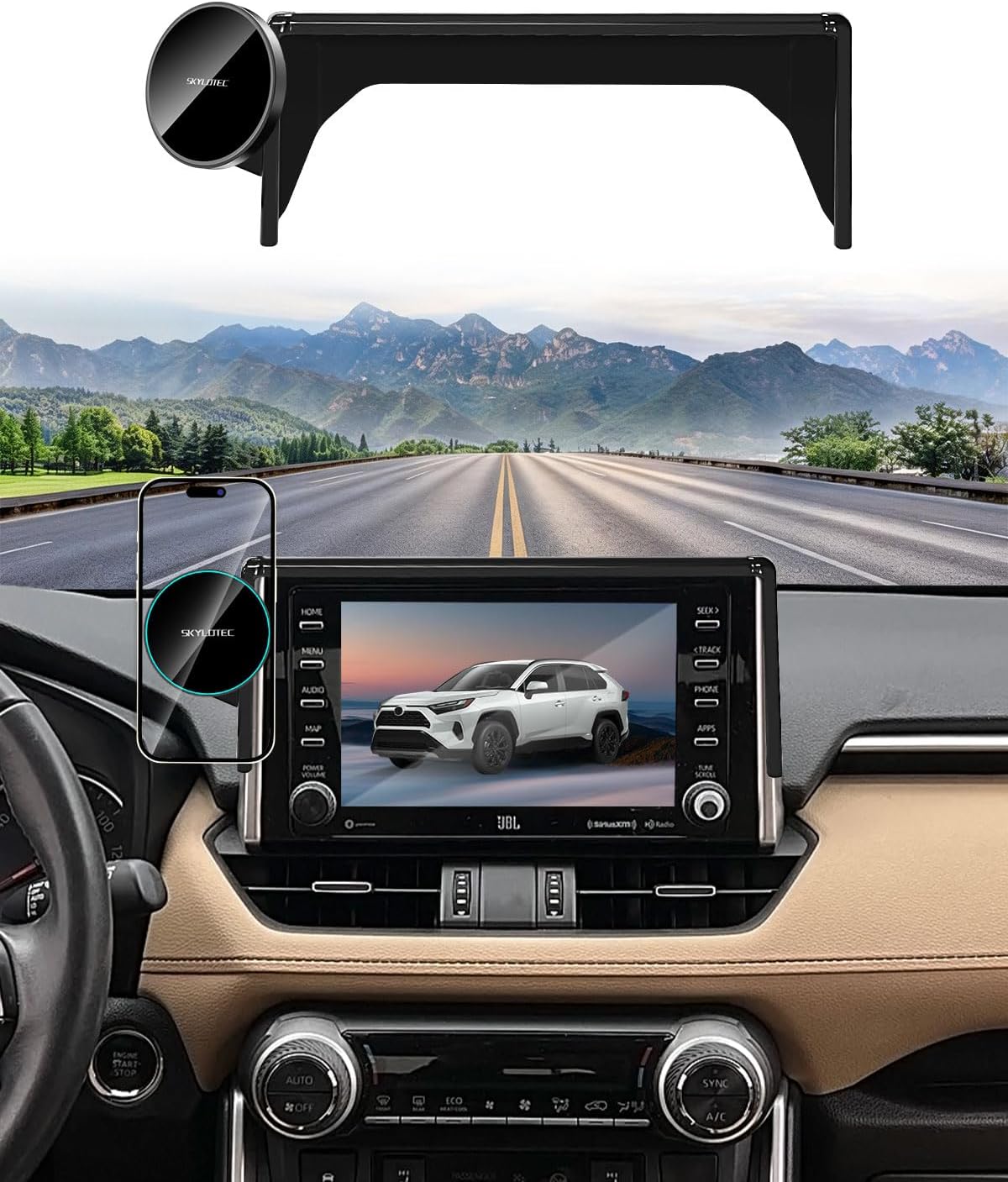 SKYLOTEC 15W Magnetic Charger Phone Holder for Toyota RAV4 2019-2025