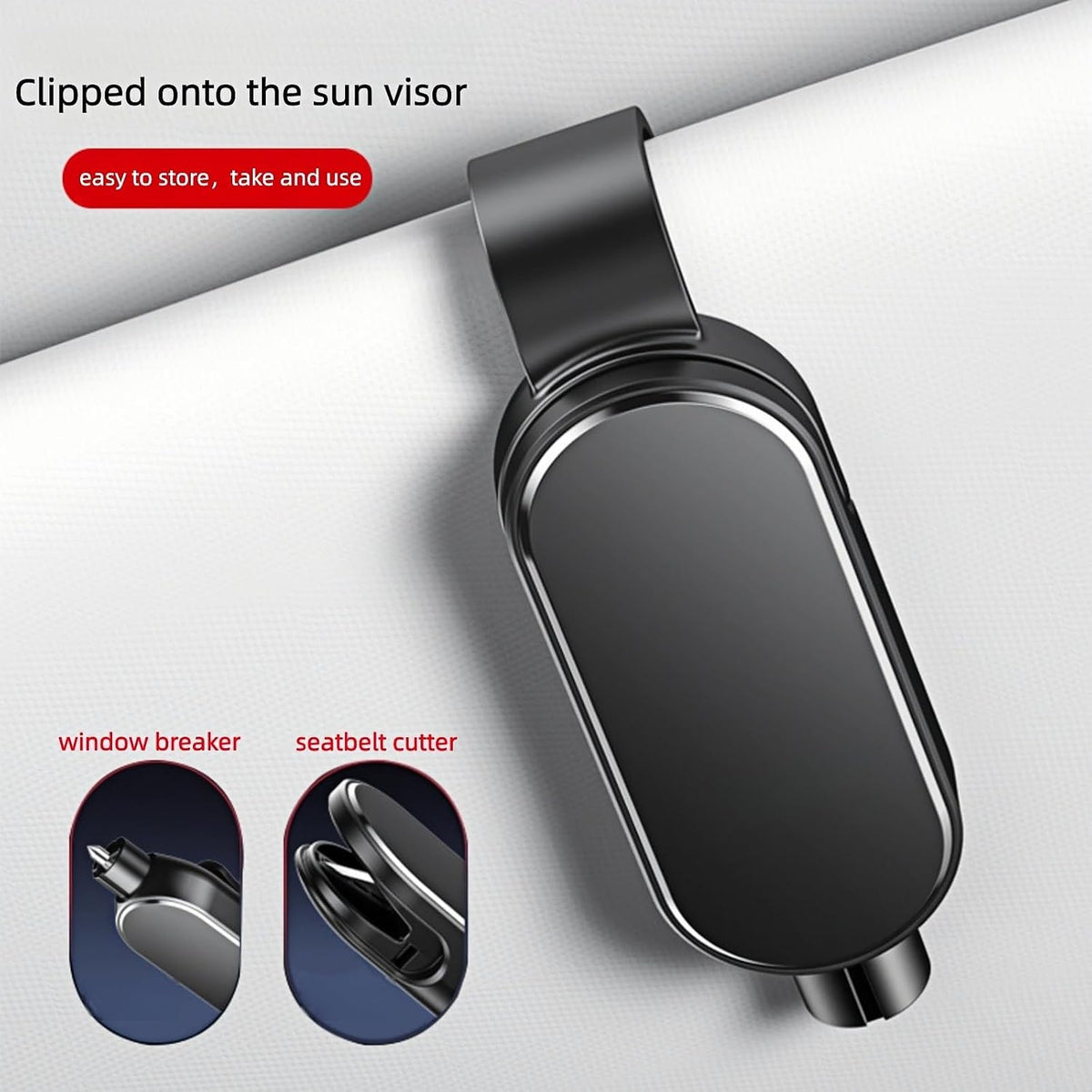 Window Breaker Seatbelt Cutter,2 in 1 Car Safehammer Window Punch Emergency Escape Tool,Safety Hammer Glass Breaker Seat Belt Cutter Underwater for Automotive (2, blackblack)