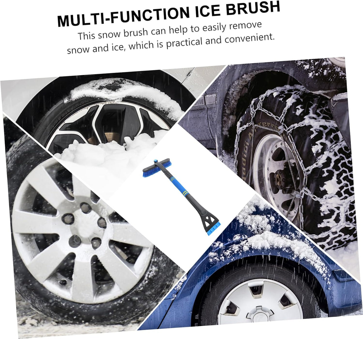 STOBAZA Portable Snow Shovel Multi Function Car Snow Brush Ice Scraper