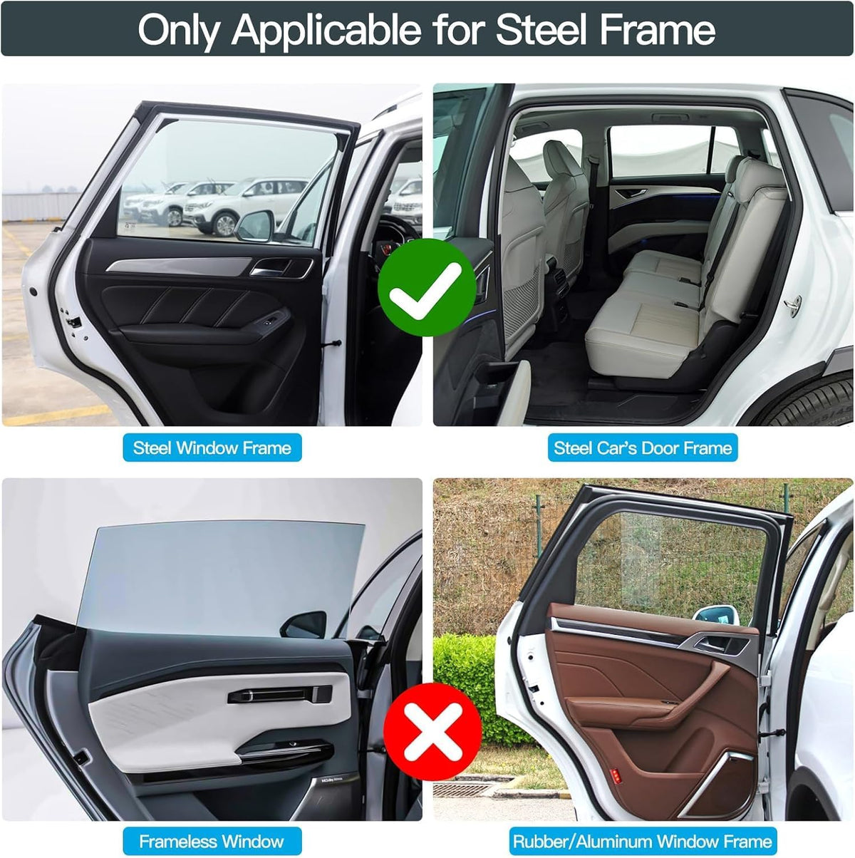 ZATOOTO 4 Pack Car Privacy Curtains, Full Blackout Car Window Shades, Universal Fit for Most Cars, Great for Travel, Camp, Privacy