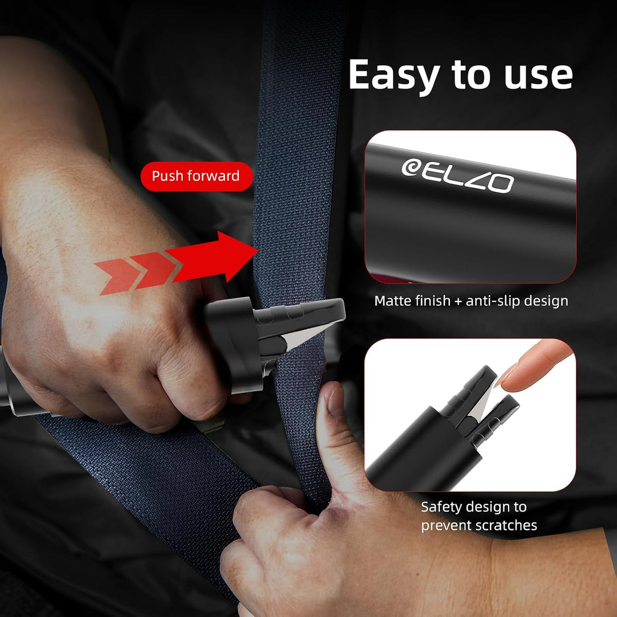 ELZO 3 Pack 2 in 1 Car Safehammer Seatbelt Cutter and Survival Whistle, Safe Hammer Glass Breaker Transparent Lid Window Breaker Underwater, Car Safety Hammer, Emergency Escape Tool for Cars