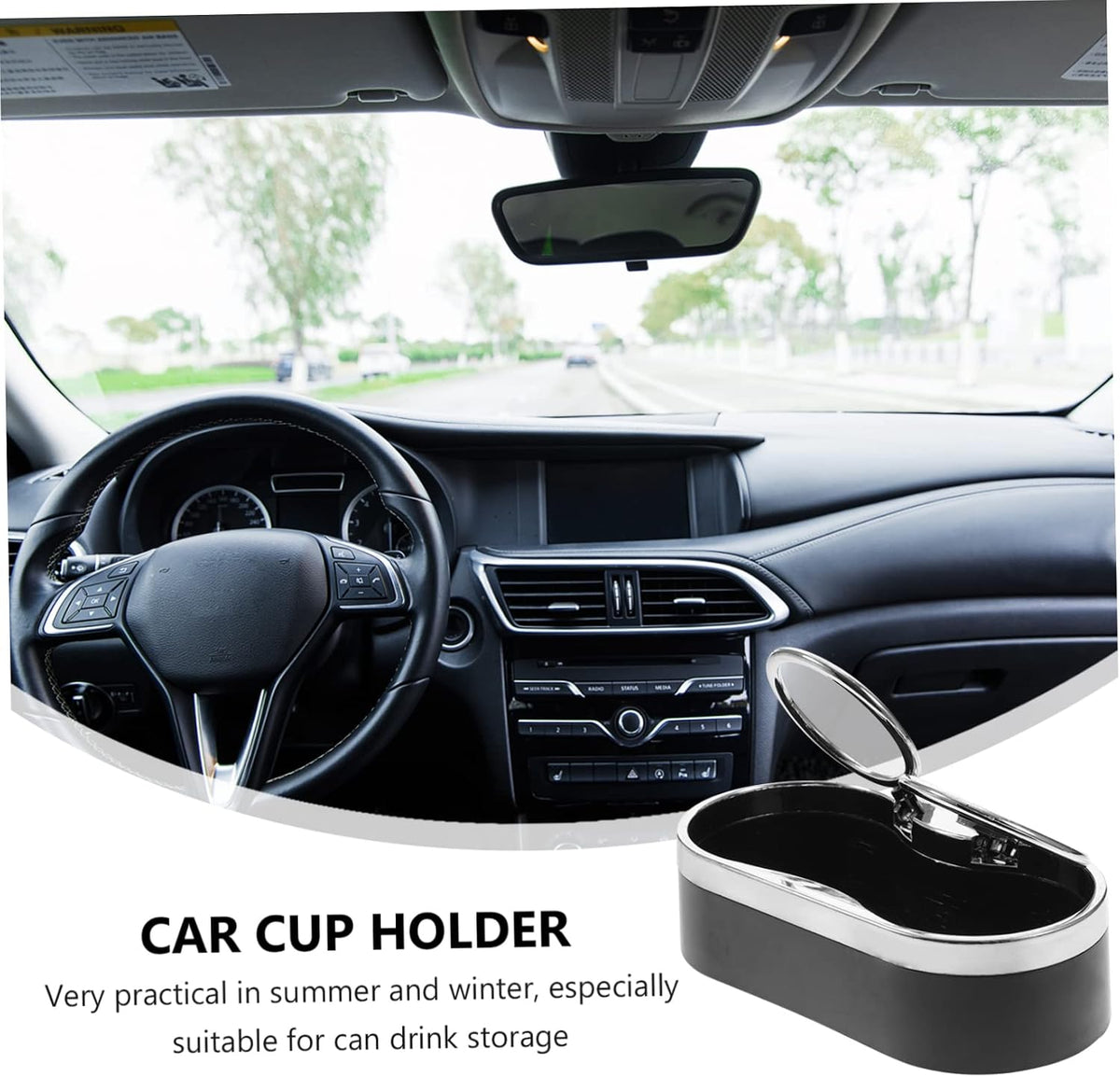 SUPVOX Car Double Cup Holder Multi-Function Water Drink Rack for Vehicle Air Vent Fits Canned Drink Bottles Anti-Slip Design 6.37 X 3.14 X 1.73 in 1 Pack
