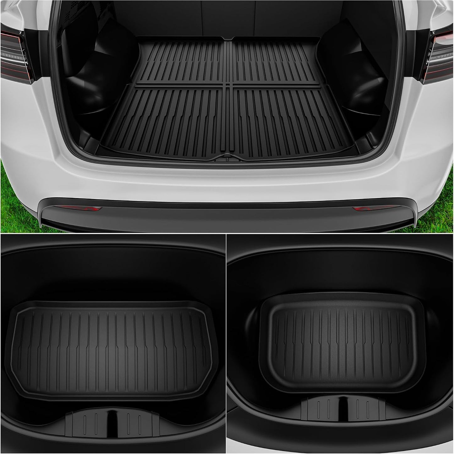 YITAMOTOR Floor Mats Fit for 2024 2025 2026 Tesla Model 3 Highland, 6PCS Full Cover Car Mats with Front/Rear/Cargo Liners, TPE All-Weather Custom Fit Anti-Slip Interior Accessories