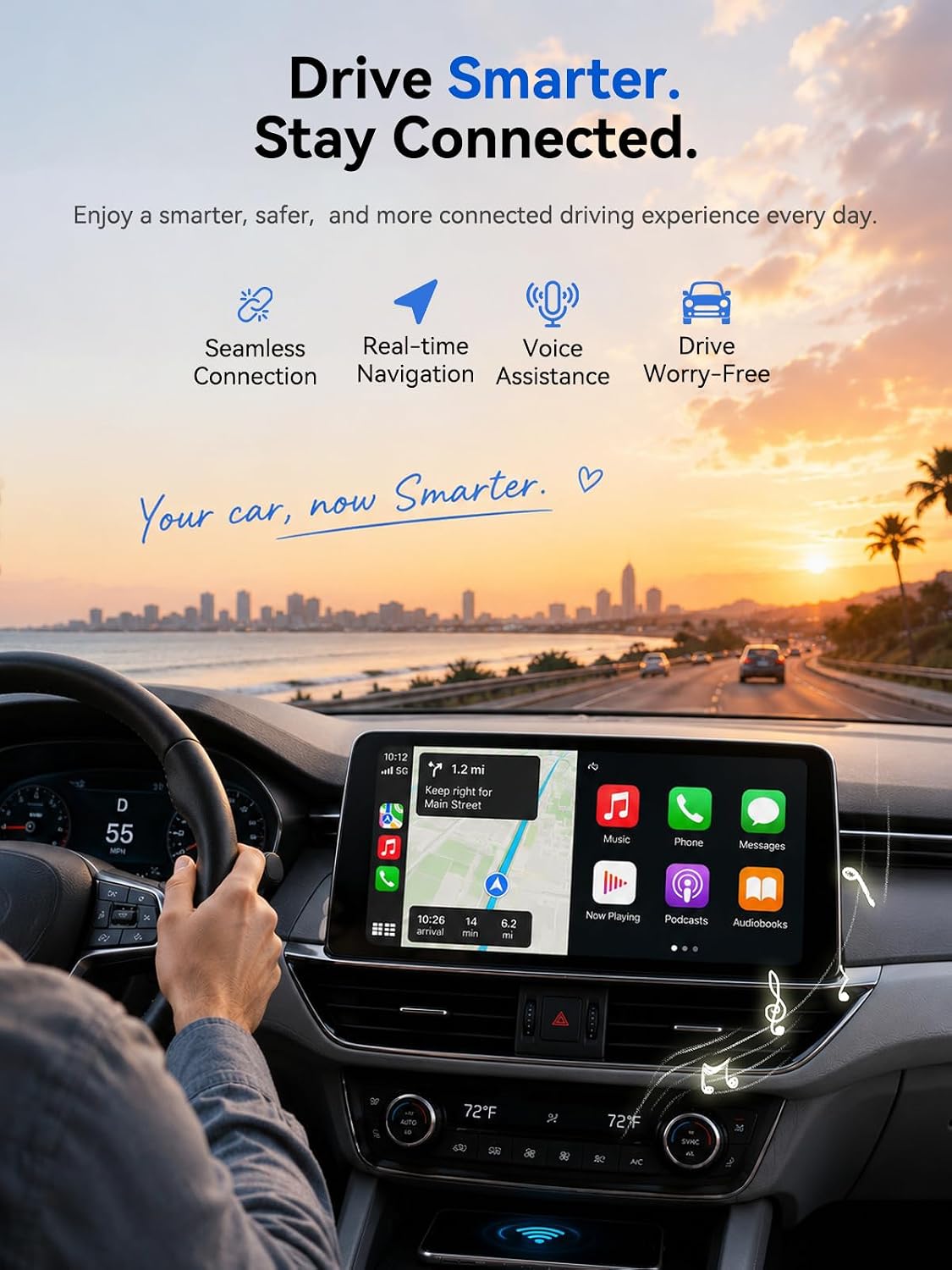 Wireless CarPlay Adapter & Android Auto Adapter, Ultra Mini