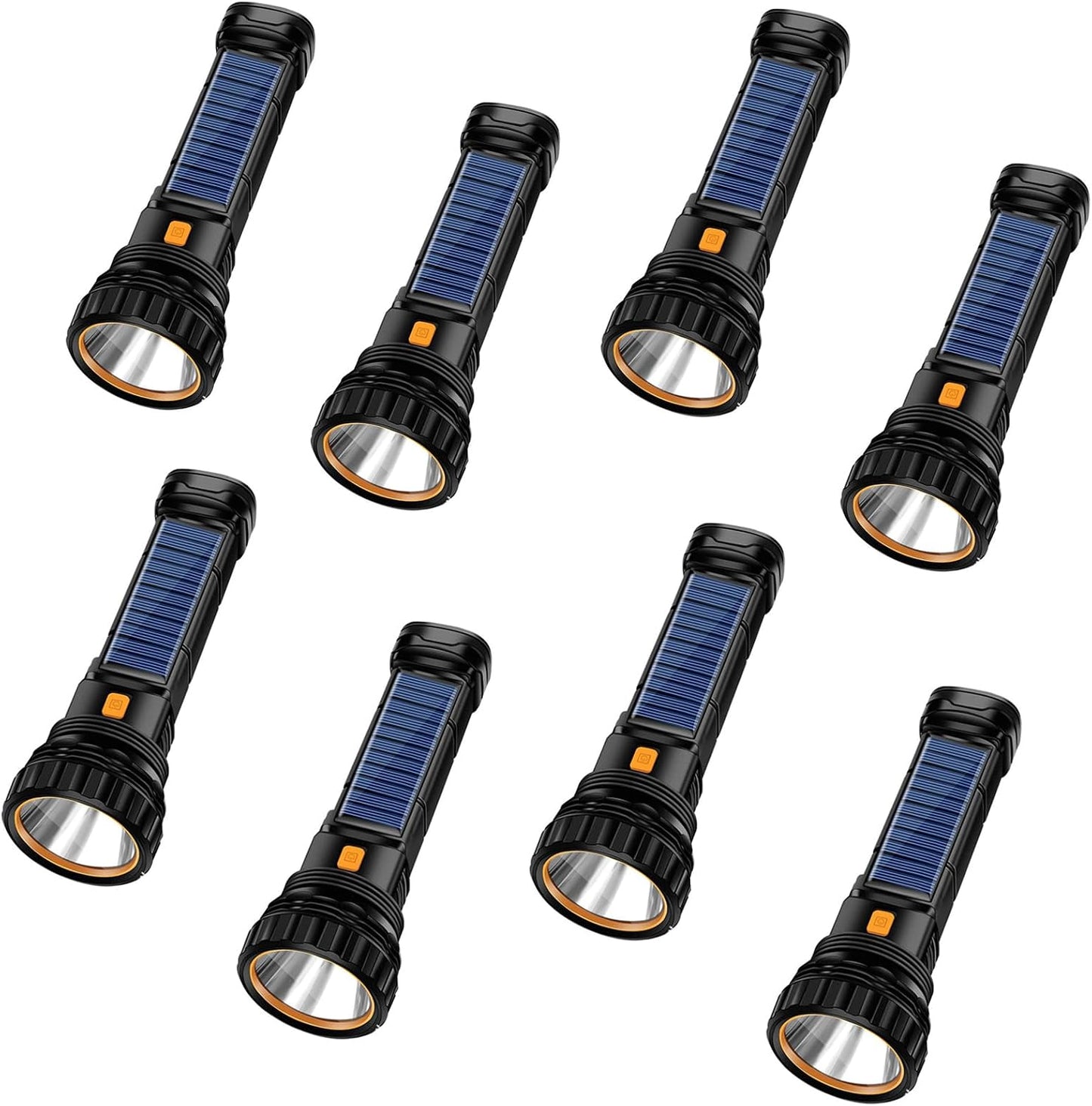 E-SHIDAI Solar Rechargeable Flashlight, Multi Function 1000 Lumens LED Flashlight with Emergency Strobe Light, Handheld LED Flashlights for Home Emergencies Camping