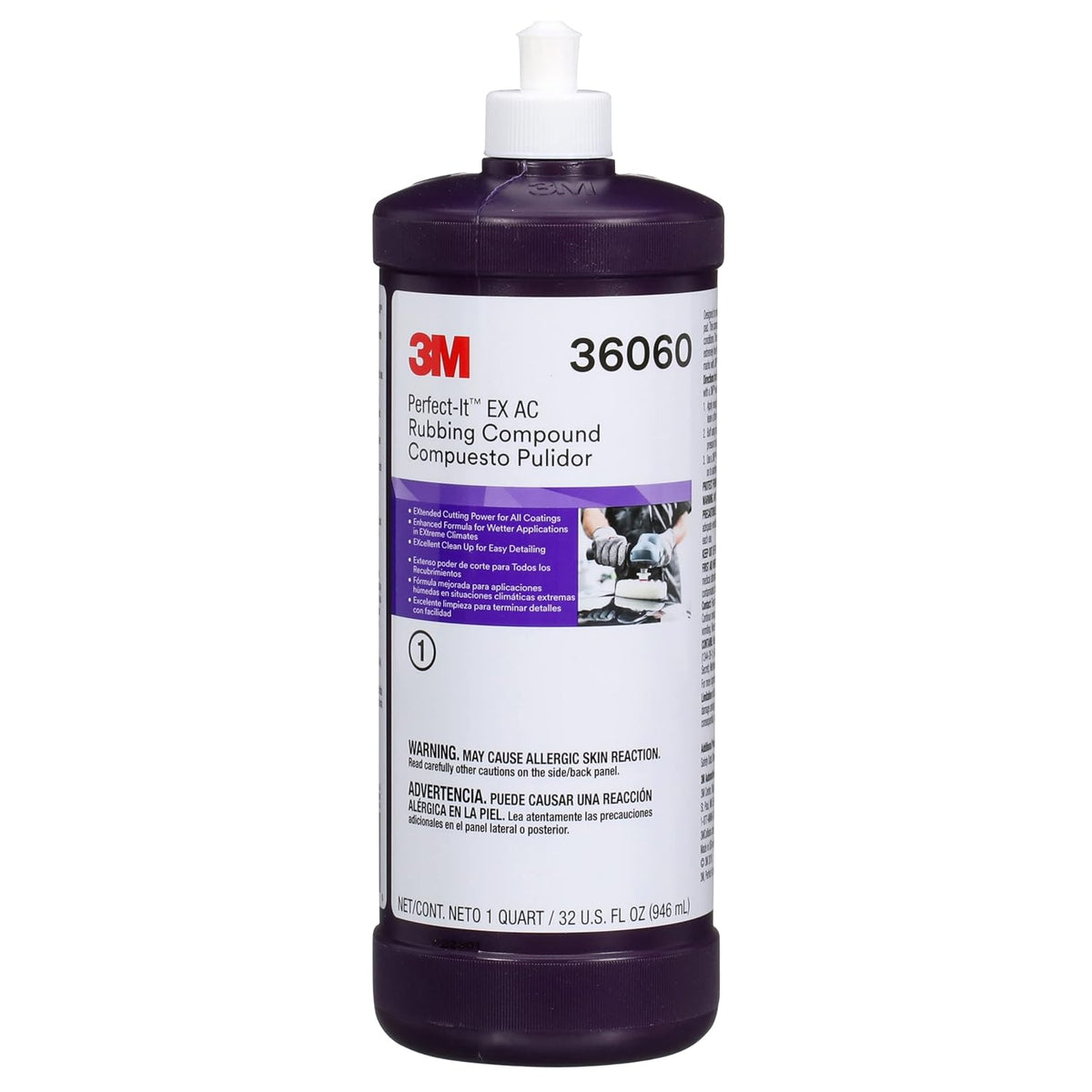 Perfect-It Perfect-It EX AC Rubbing Compound, 36060, Fast Cutting, High Performing, 1 qt (32 fl oz)