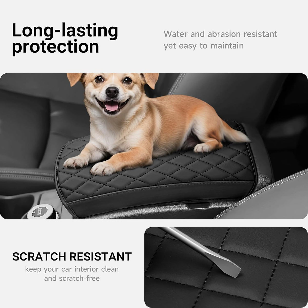 Car Center Console Cover Compatible with Nissan Rogue 2014 2015 2016 2017 2018 2019 2020 Accessories,Microfiber Leather Car Armrest Box Pad,Console Armrest Box Lid Protector