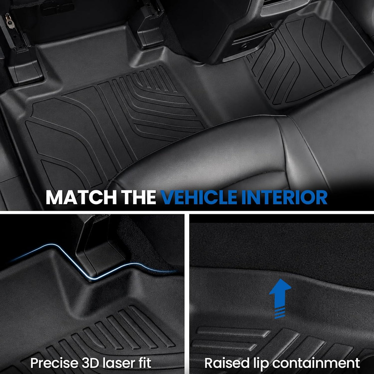Floor Mats for Ford Edge 2015-2025, with Cargo Mat Backrest Mats