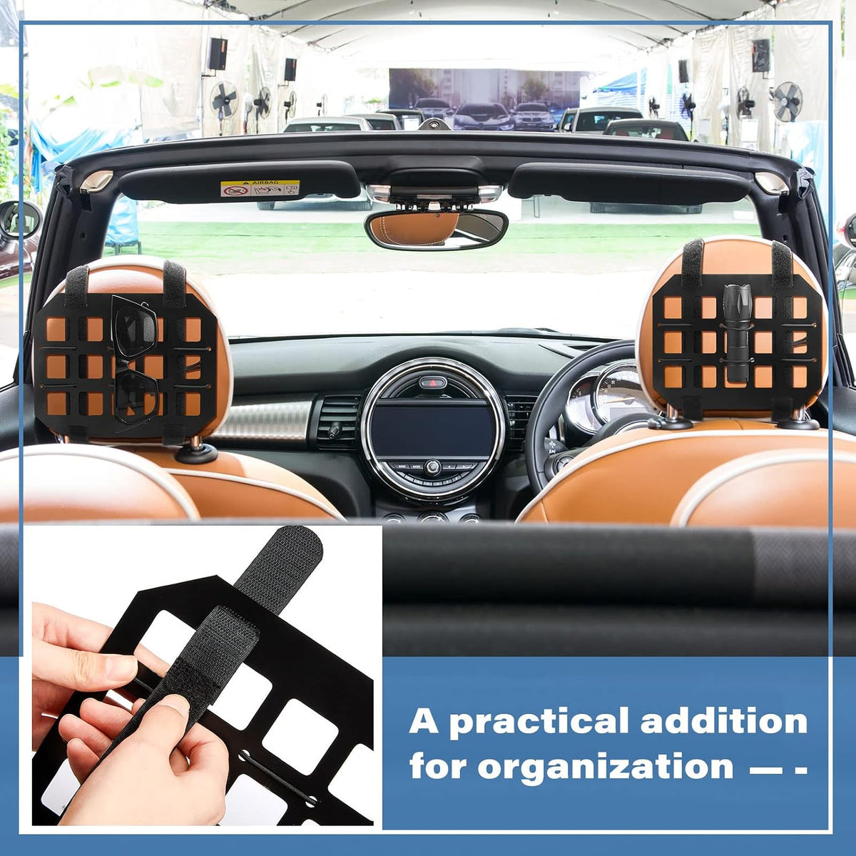 Amylove Auto Vehicle Rigid MOLLE Panel Metal Car Sun Visor Organizer MOLLE Tactical Visor Organizer Tactical Gear Storage Visor Cover Holder Compatible MOLLE Pouches EDC Tools (8 x 6.5 Inch)