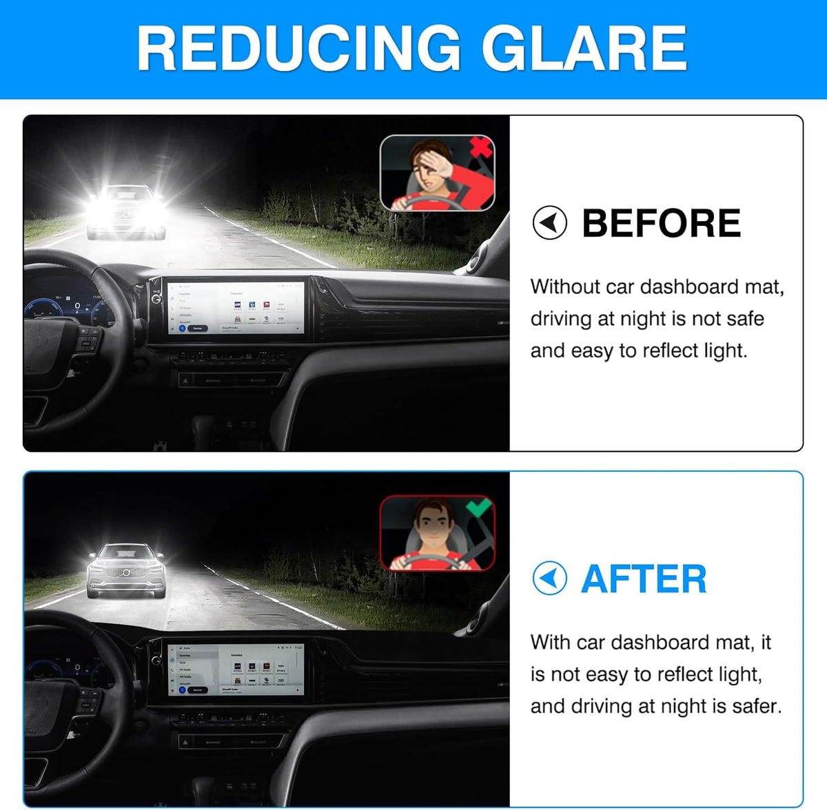 Autorder Dashboard Cover Mat for Toyota Camry 2025 2026 Accessories Dash Cover Upgrade Velvet Dash Mat Sunshade Glare UV Rays Protector(with HUD)
