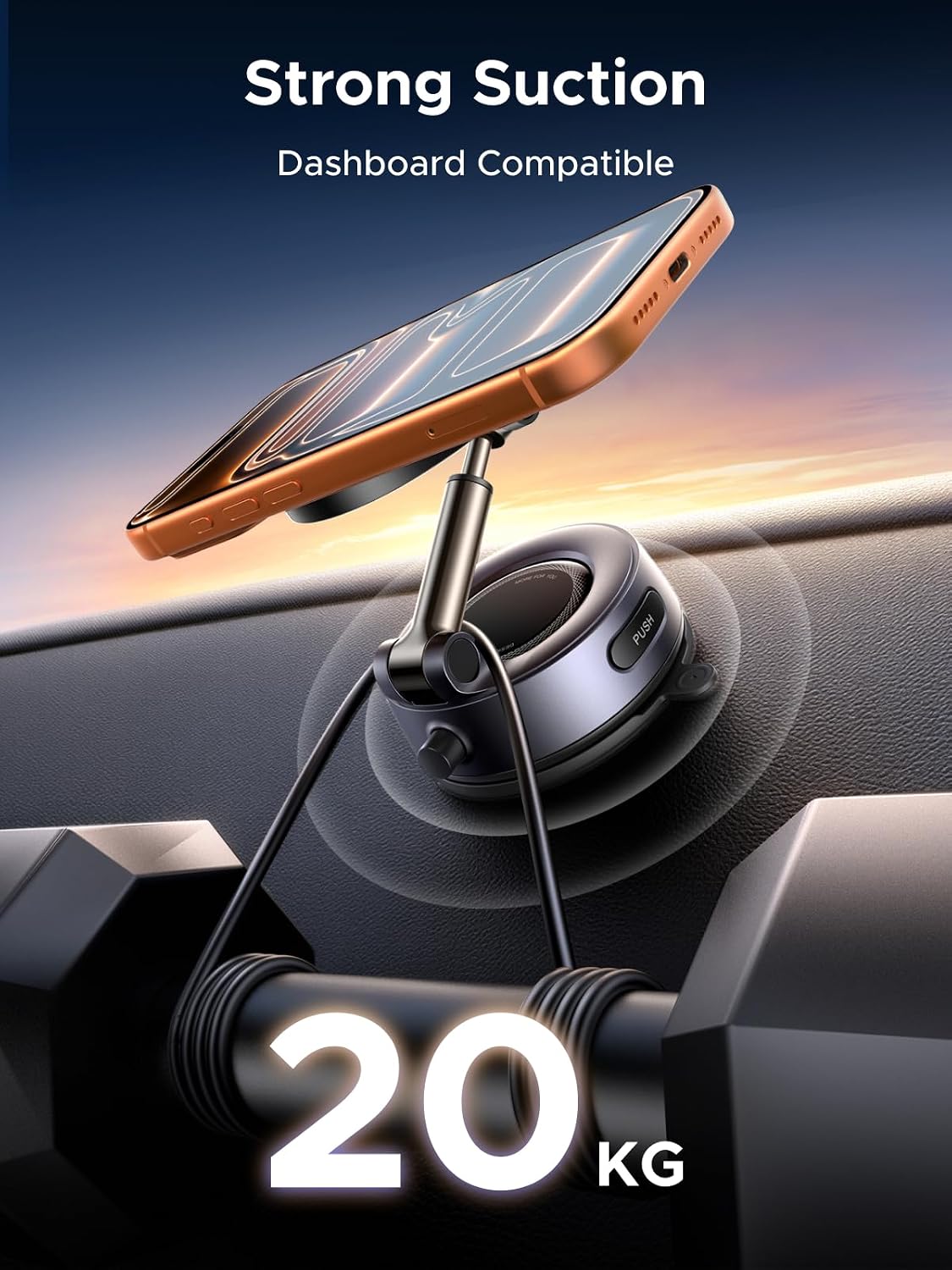 UGREEN Upgraded MagSafe Car Mount, Strongest Magnet Power, 30*N52 Magnets