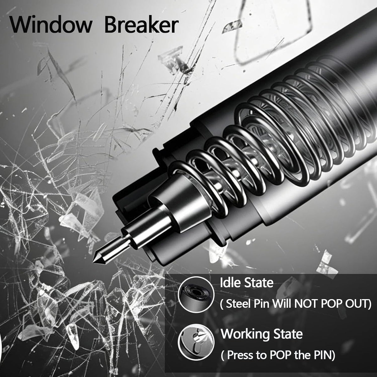 4 Pack Window Breaker Seatbelt Cutter,Upgraded Safe Hammer Glass Breaker Under Water,2026 Upgraded Transparent Lid,Safety Hammer Emergency Car Escape Tool for New Car