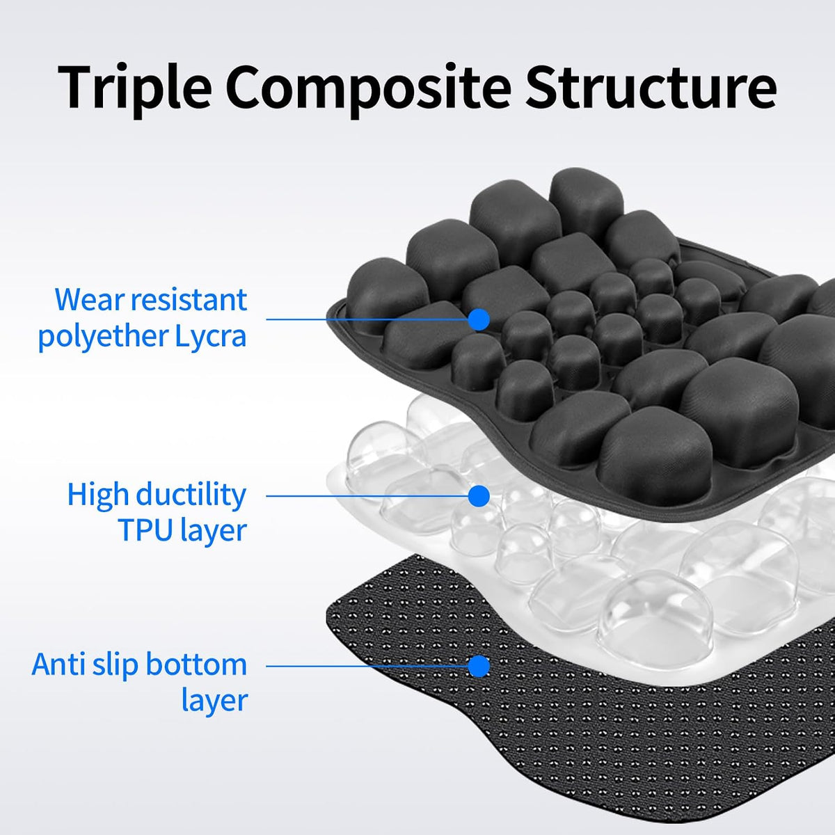 Inflatable Lumbar Support Pillow for Car & Office Chair - Tailbone Pain Relief Air Seat Cushion for Driver, Wheelchair, Airplane Seat, Travel - 17.7x14.3x2.0 Inches