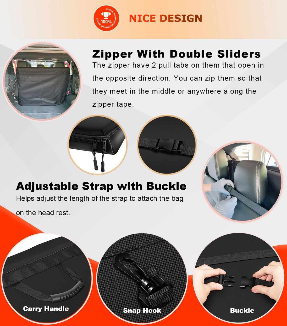 For Jeep Freedom Panel Storage Bag Top Storage For 2007-2027 Jeep Wrangler