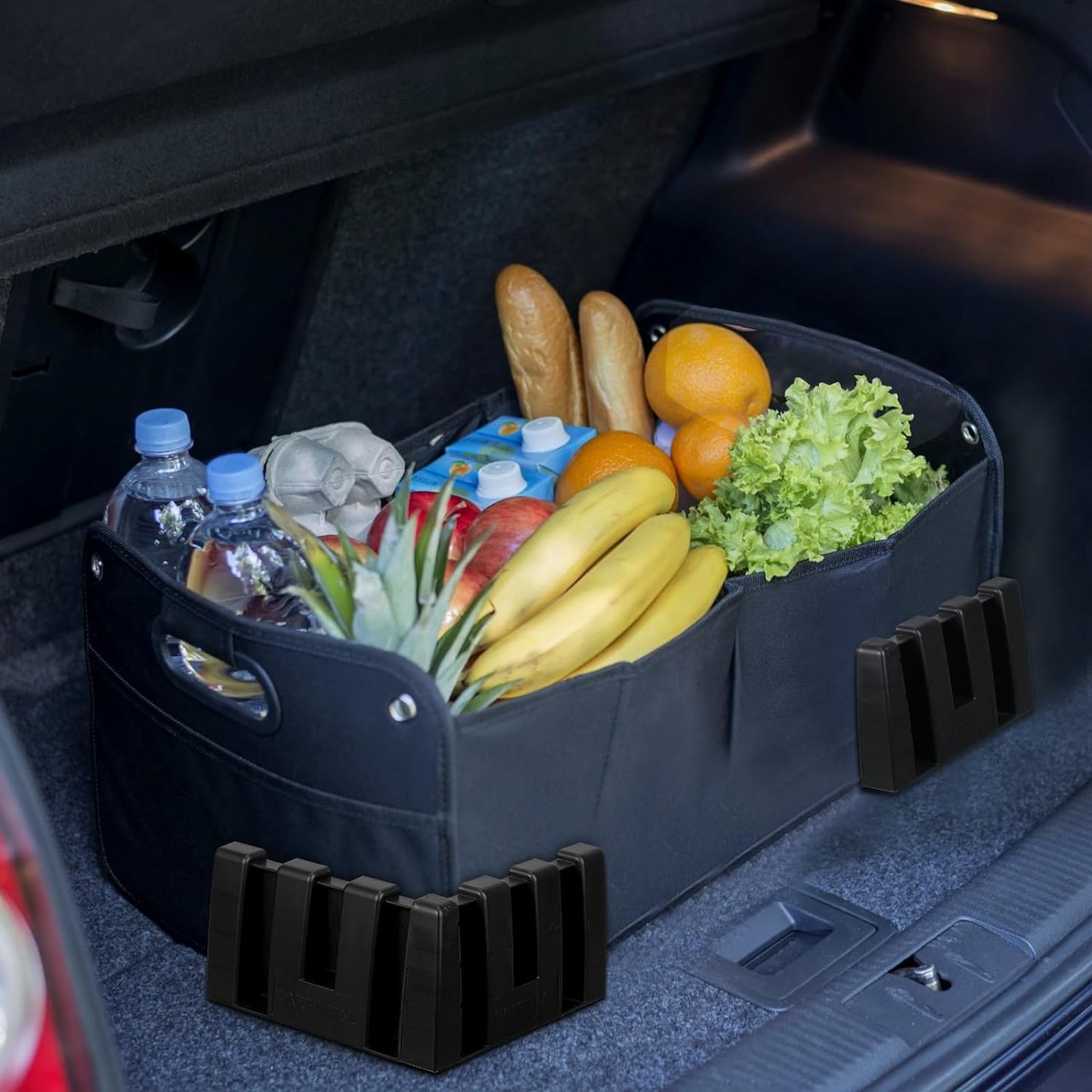 4 Pack Car Trunk Organizer Blocks for Back of SUV Multipurpose Car Storage Organizer Blocks Trunk Divider Available to Wool Carpet for Truck SUV Van Cargo