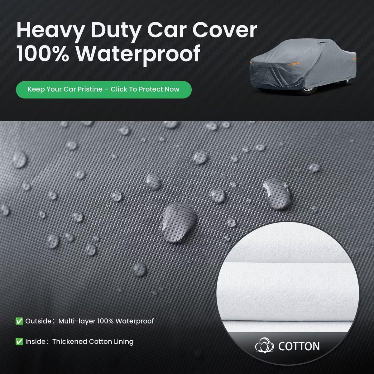 Ford F-150 Truck Cover Custom Fit 2008-2025 SuperCrew Cab Short Bed(5.5'-6.5') with Door Zipper, 12 Layer Pickup Truck Cover Waterproof All Weather, Car Tarp for Wind Dust Sun etc Protection.