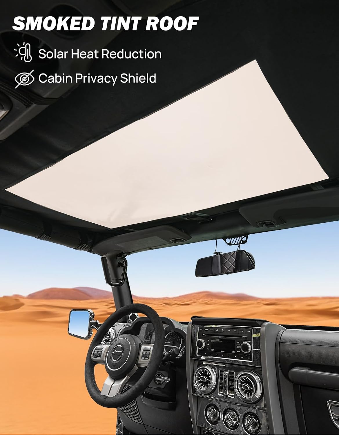 JOYTUTUS Waterproof Sun Shade Top for Wrangler JK 4-Door (2007-2018) – All-Weather Protection, UV Block, Rainproof & Noise Reducing Soft Top Cover