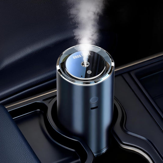 Smart Car Air Freshener, Car Air Freshener Diffuser with 100ml Perfume, Long Lasting Lasts 6 Months, RGB Music Syncing Light, Auto On/Off, 5 Adjustable Rechargeable Aroma Diffuser, Cologne